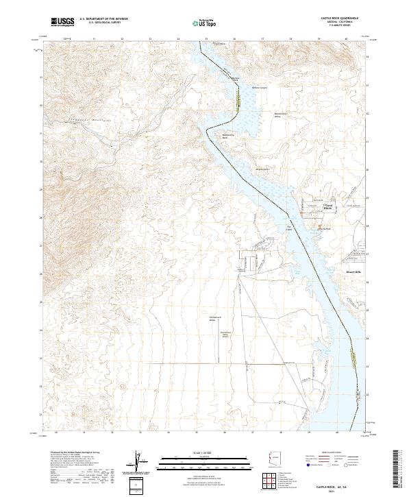 Castle Rock, AZ-CA — USGS 7.5-minute topo (2021)