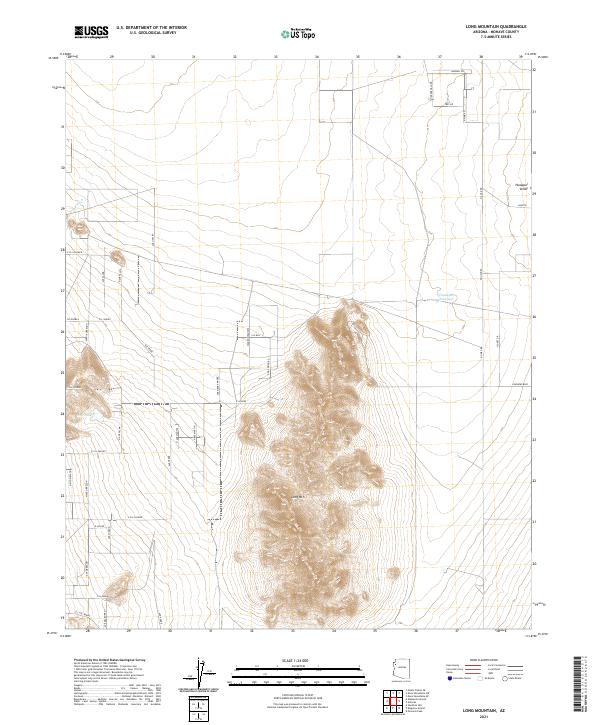 Long Mountain, AZ — USGS 7.5-minute topo (2021)