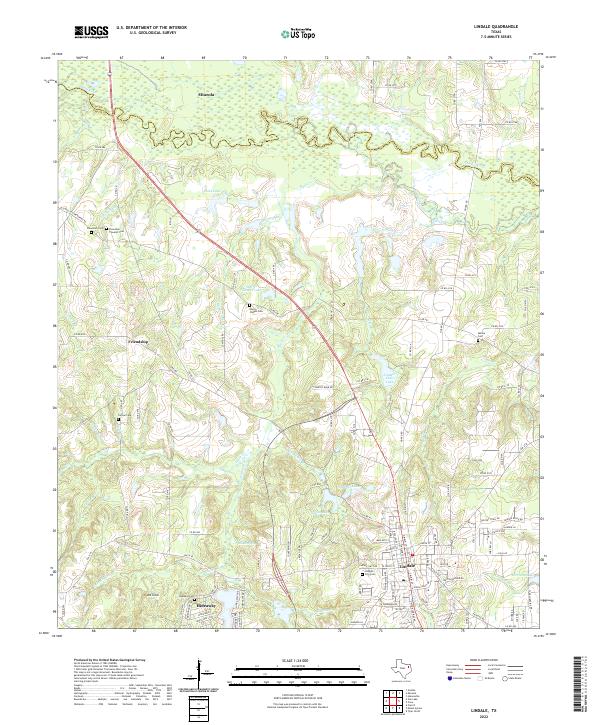 Lindale, TX — USGS 7.5-minute topo (2022)