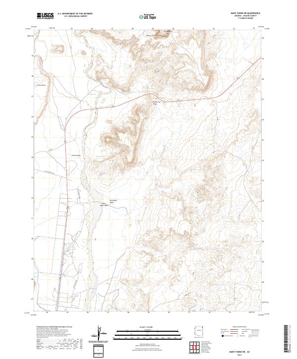Many Farms NE, AZ — USGS 7.5-minute topo (2021)
