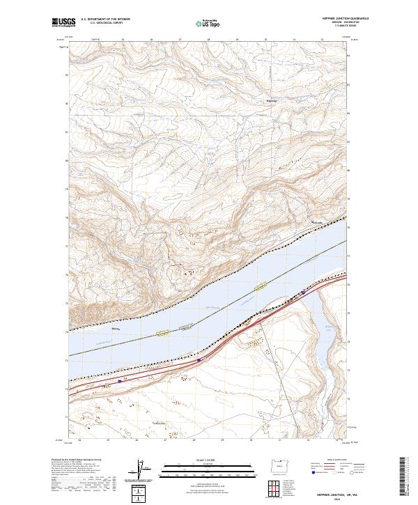 Heppner Junction, OR-WA — USGS 7.5-minute topo (2024)