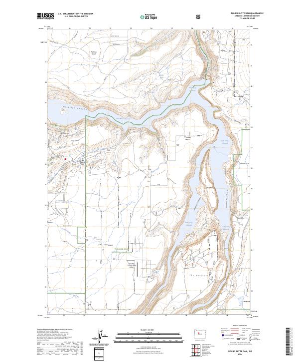 Round Butte Dam, OR — USGS 7.5-minute topo (2024)