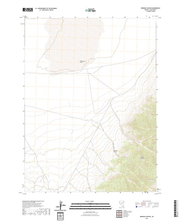 Ninemile Canyon, NV — USGS 7.5-minute topo (2021)