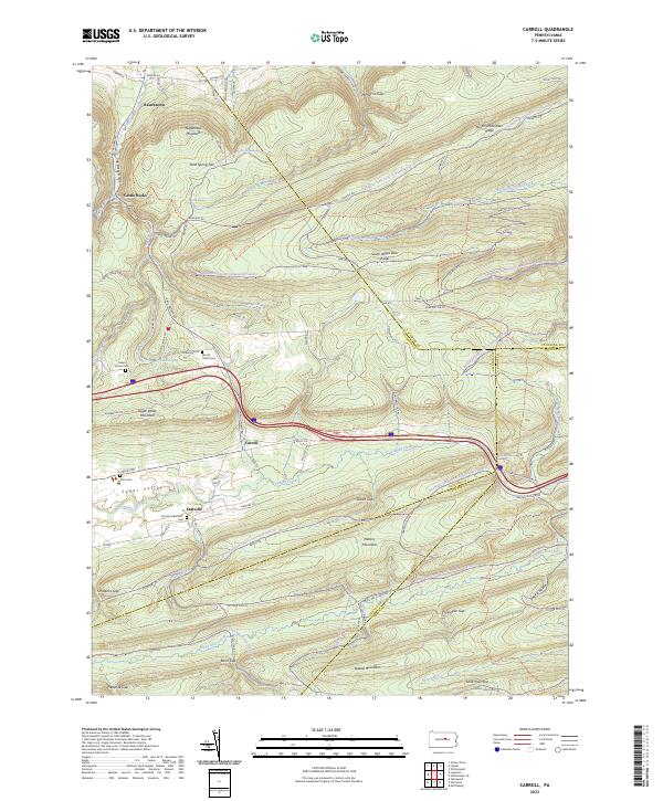 Carroll, PA — USGS 7.5-minute topo (2023)