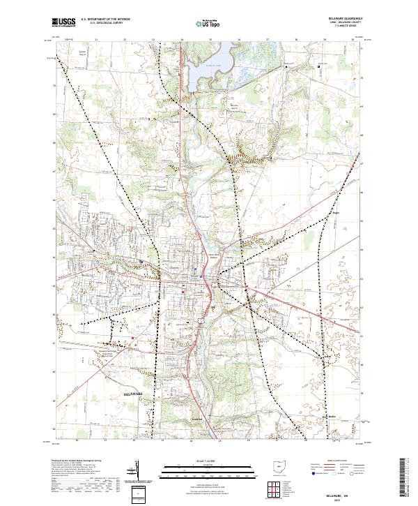 Delaware, OH — USGS 7.5-minute topo (2023)
