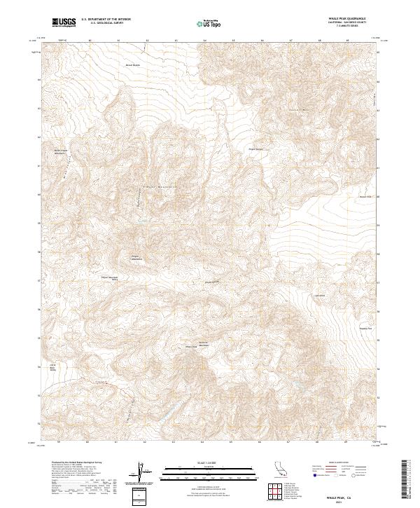 Whale Peak, CA — USGS 7.5-minute topo (2021)