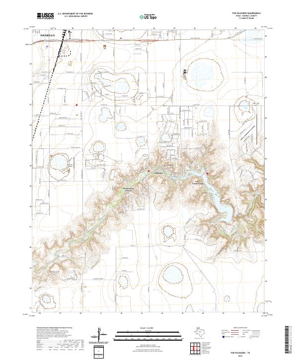 The Palisades, TX — USGS 7.5-minute topo (2022)