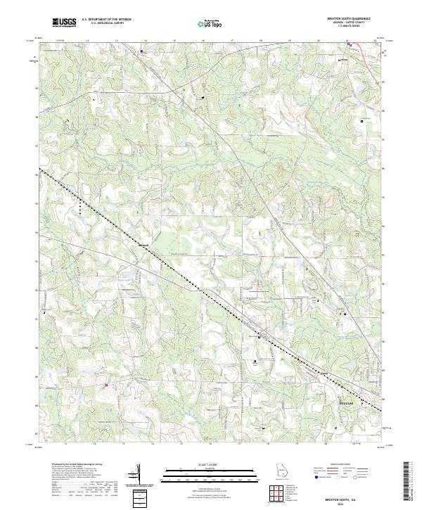 Broxton South, GA — USGS 7.5-minute topo (2024)