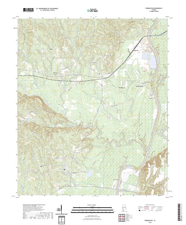 Pennington, AL — USGS 7.5-minute topo (2024)