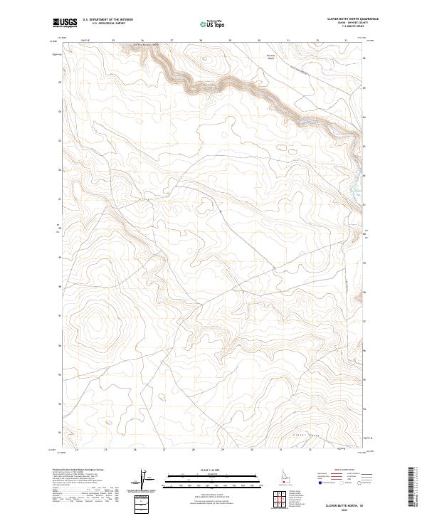 Clover Butte North, ID — USGS 7.5-minute topo (2023)