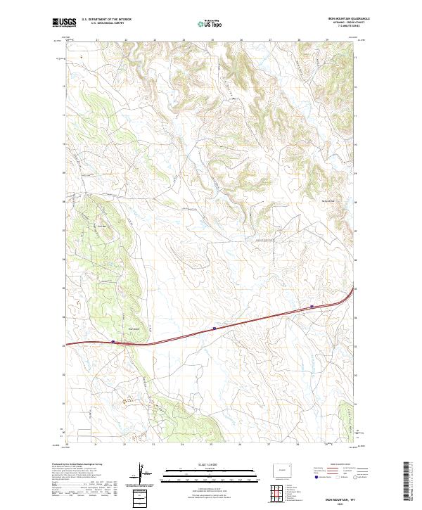 Iron Mountain, WY — USGS 7.5-minute topo (2021)