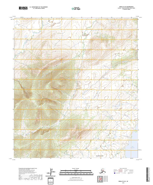 Denali D-6 SE, AK — USGS 7.5-minute topo (2023)