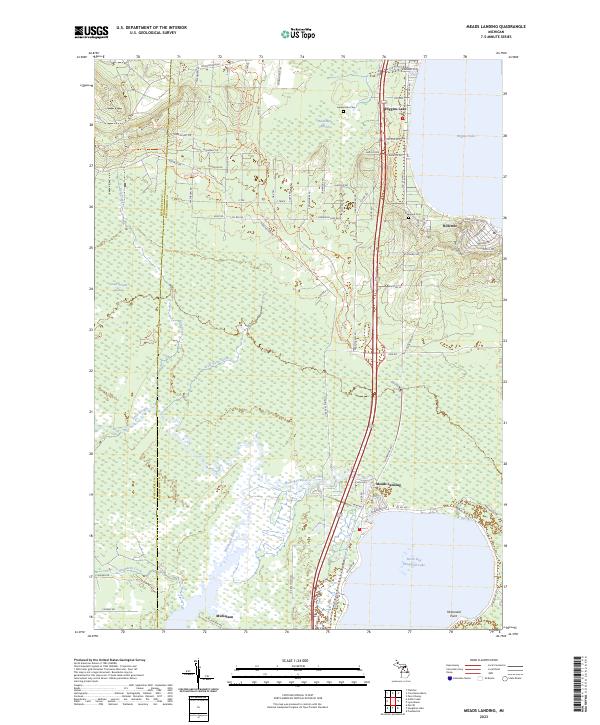 Meads Landing, MI — USGS 7.5-minute topo (2023)