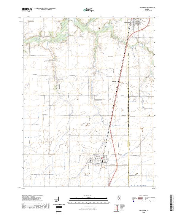 Assumption, IL — USGS 7.5-minute topo (2024)