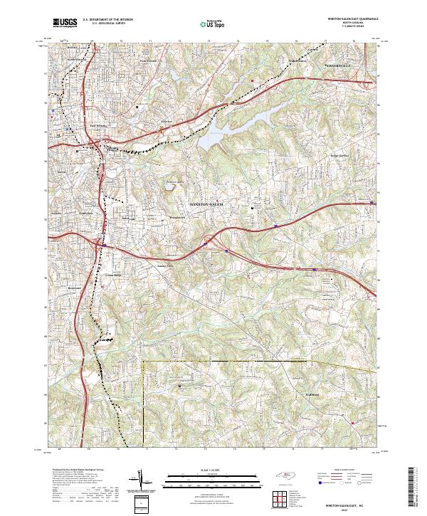 Winston-Salem East, NC — USGS 7.5-minute topo (2022)