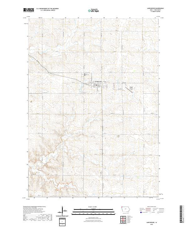 Larchwood, IA — USGS 7.5-minute topo (2022)