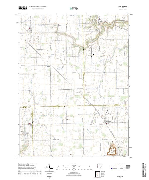 Laura, OH — USGS 7.5-minute topo (2023)
