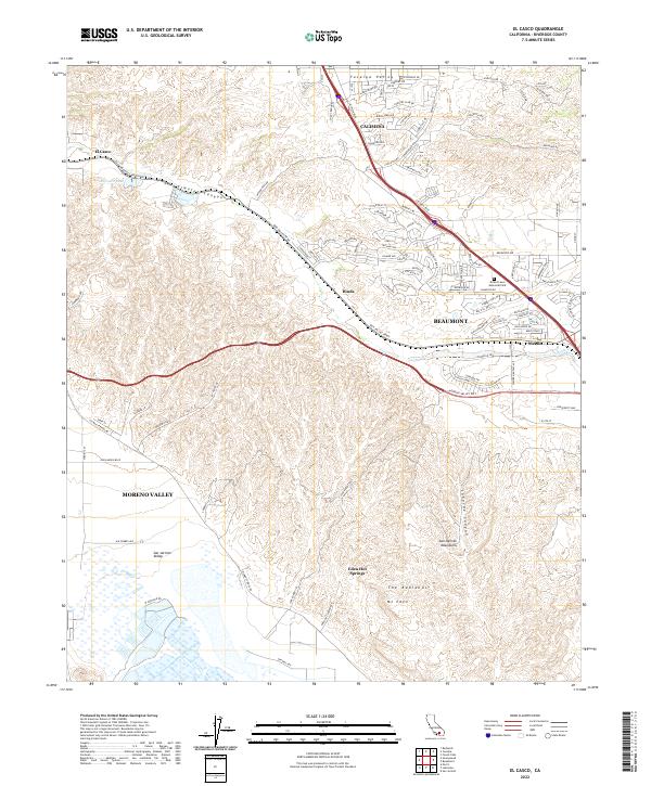 El Casco, CA — USGS 7.5-minute topo (2022)