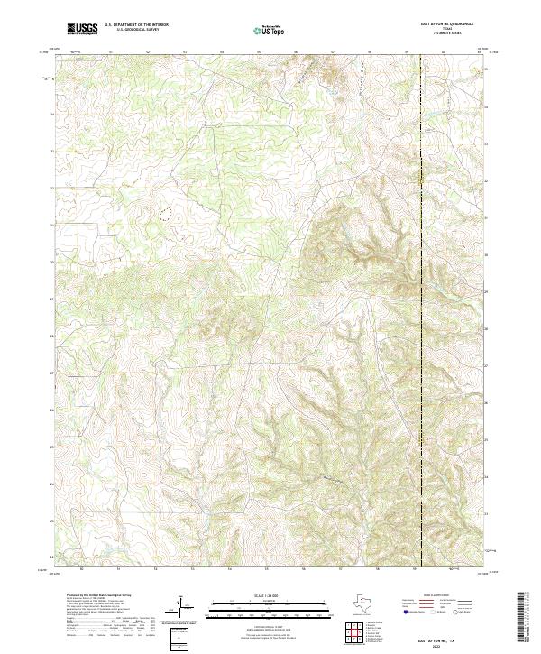 East Afton NE, TX — USGS 7.5-minute topo (2022)