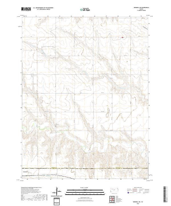 Grinnell NE, KS — USGS 7.5-minute topo (2022)