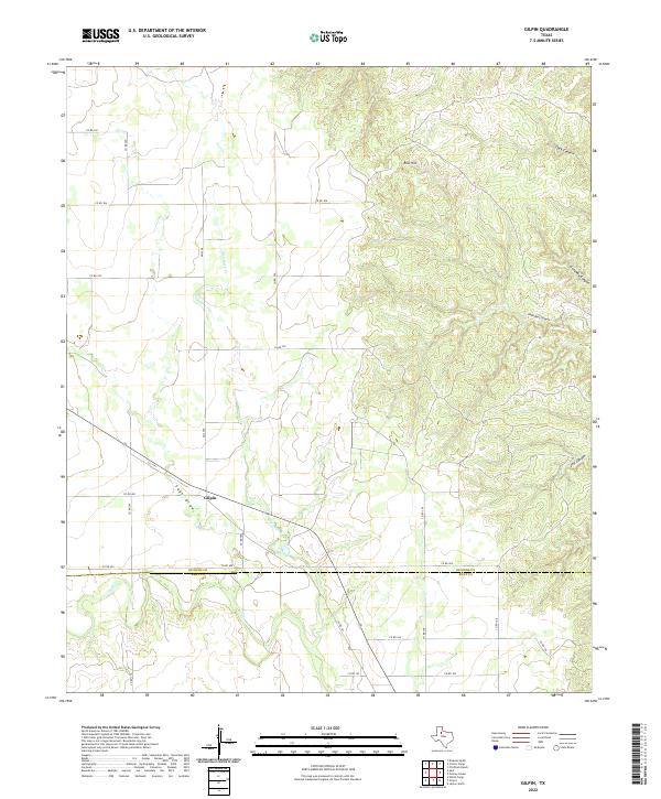 Gilpin, TX — USGS 7.5-minute topo (2022)