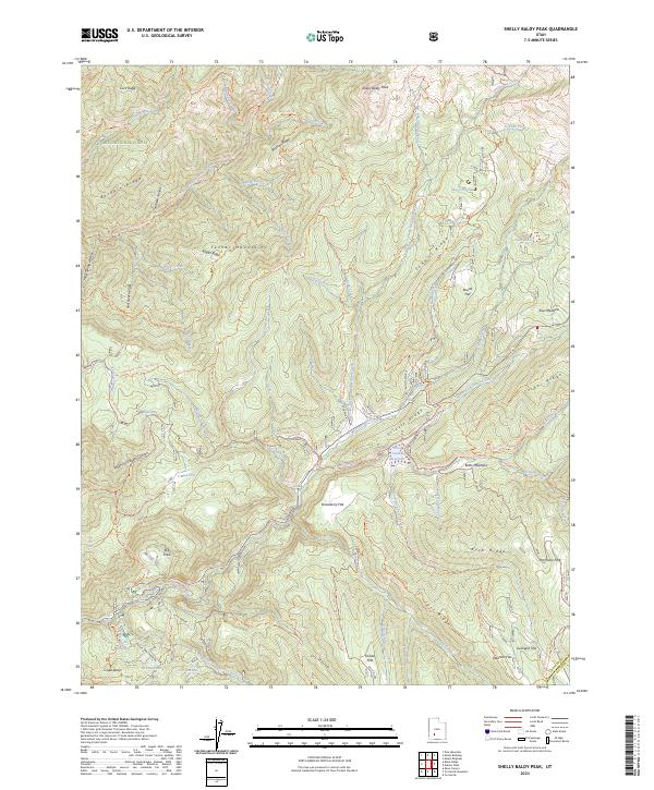 Shelly Baldy Peak, UT — USGS 7.5-minute topo (2023)
