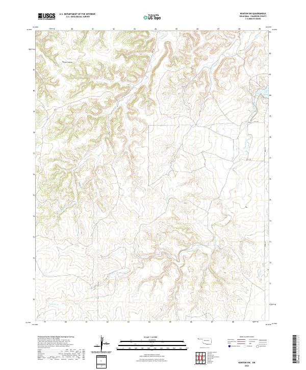 Kenton SW, OK — USGS 7.5-minute topo (2022)