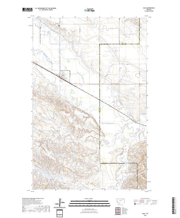 Saco, MT — USGS 7.5-minute topo (2024)