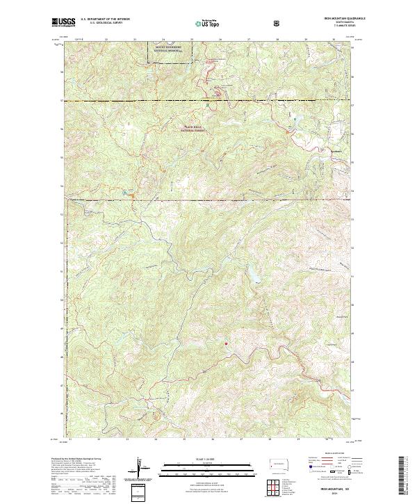 Iron Mountain, SD — USGS 7.5-minute topo (2021)