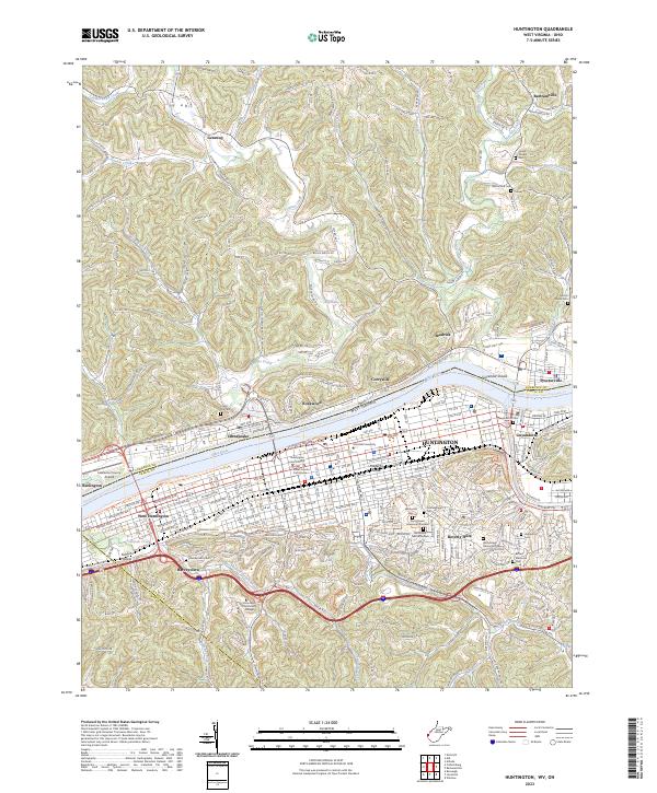 Huntington, WV-OH — USGS 7.5-minute topo (2023)