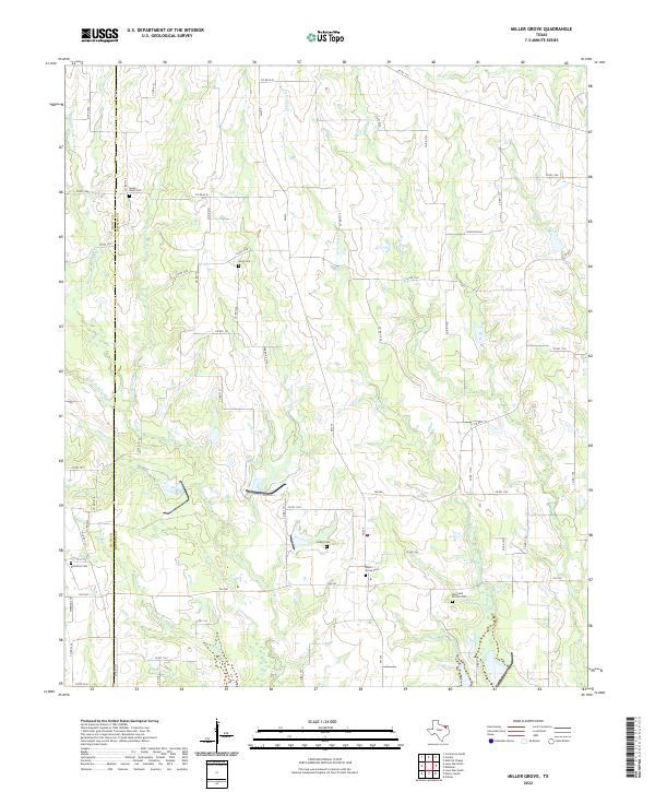 Miller Grove, TX — USGS 7.5-minute topo (2022)