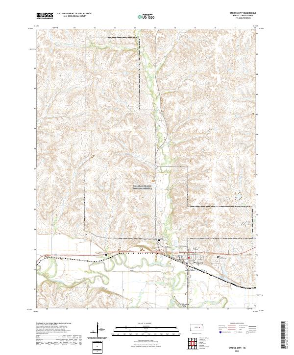 Strong City, KS — USGS 7.5-minute topo (2022)