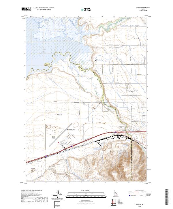 Michaud, ID — USGS 7.5-minute topo (2024)