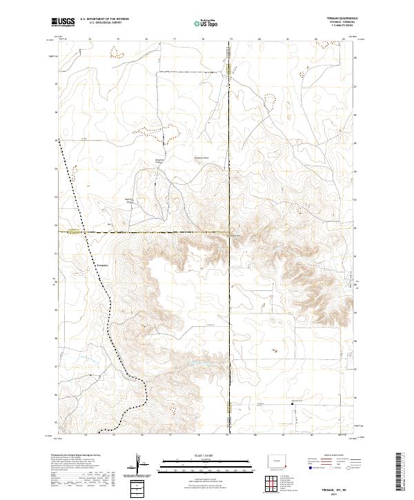 Tremain, WY-NE — USGS 7.5-minute topo (2021)