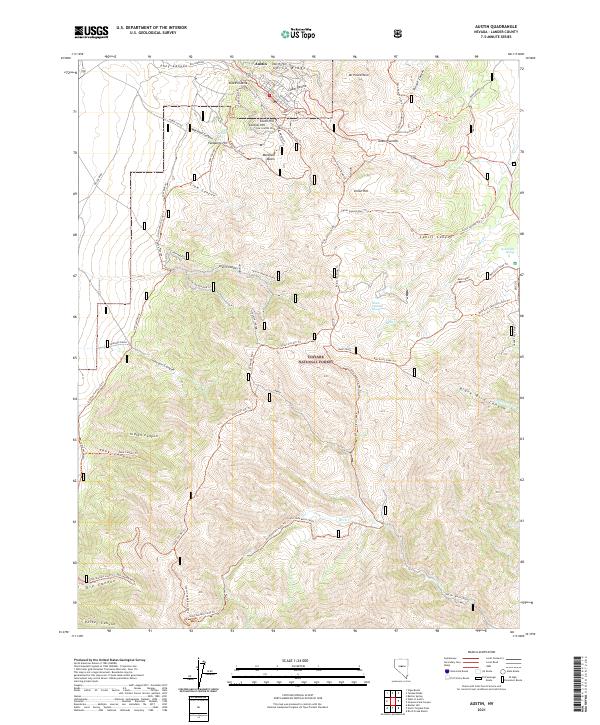 Austin, NV — USGS 7.5-minute topo (2021)