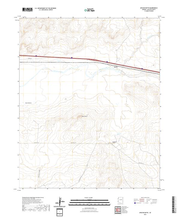 Apache Butte, AZ — USGS 7.5-minute topo (2021)