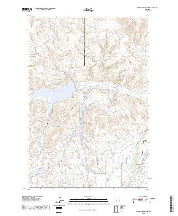 Cooney Reservoir, MT — USGS 7.5-minute topo (2024)
