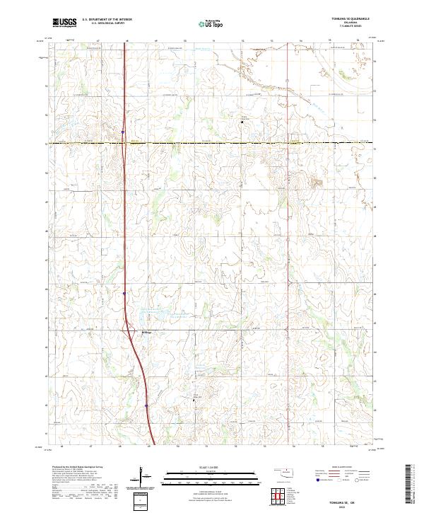 Tonkawa SE, OK — USGS 7.5-minute topo (2022)