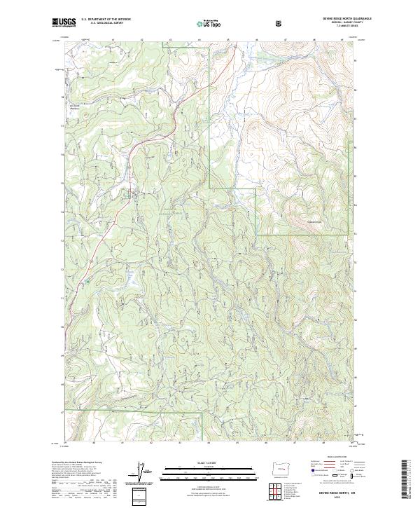 Devine Ridge North, OR — USGS 7.5-minute topo (2023)