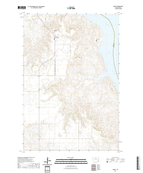 Kenel, SD — USGS 7.5-minute topo (2021)