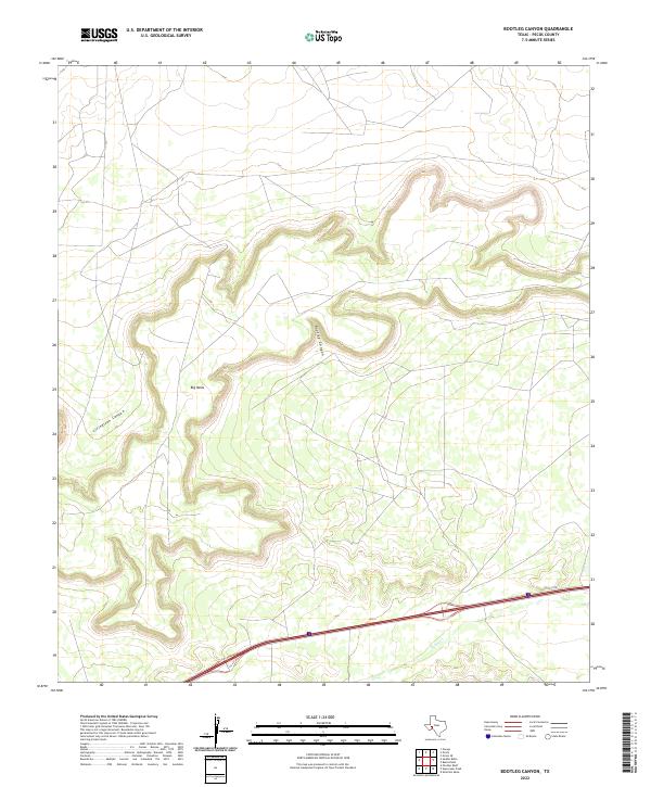 Bootleg Canyon, TX — USGS 7.5-minute topo (2022)