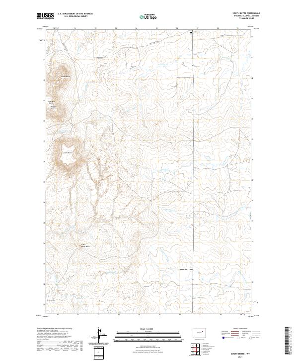 South Butte, WY — USGS 7.5-minute topo (2021)