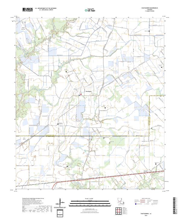 Chataignier, LA — USGS 7.5-minute topo (2024)