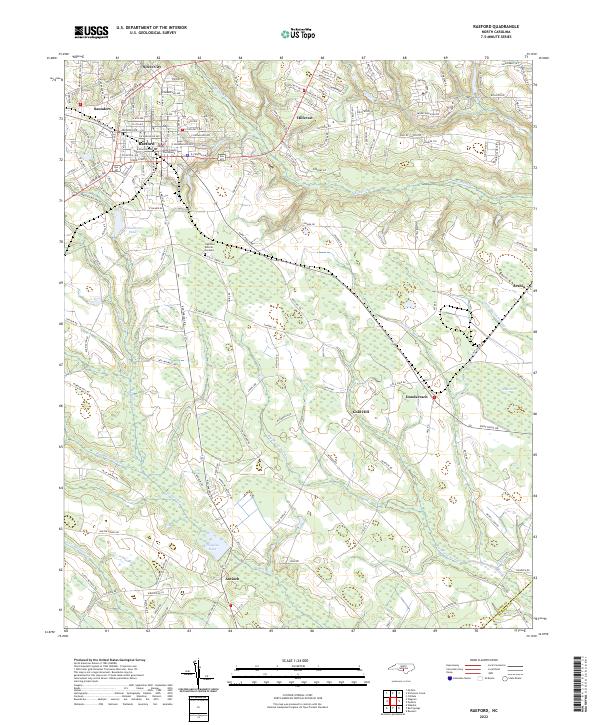 Raeford, NC — USGS 7.5-minute topo (2022)