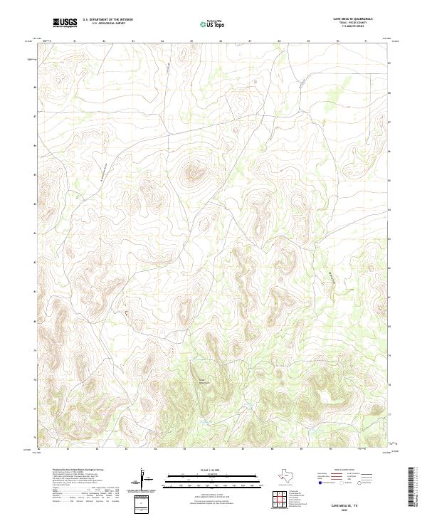 Cave Mesa SE, TX — USGS 7.5-minute topo (2022)