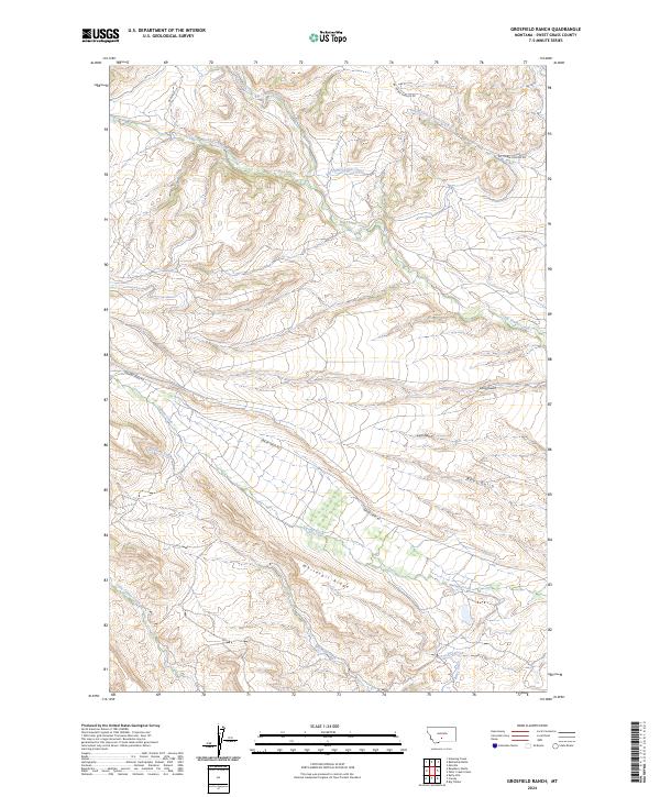 Grosfield Ranch, MT — USGS 7.5-minute topo (2024)