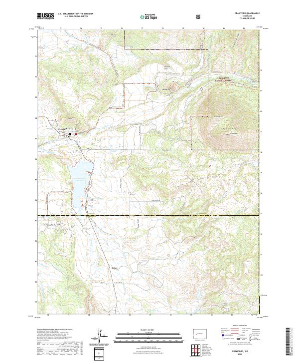 Crawford, CO — USGS 7.5-minute topo (2022)