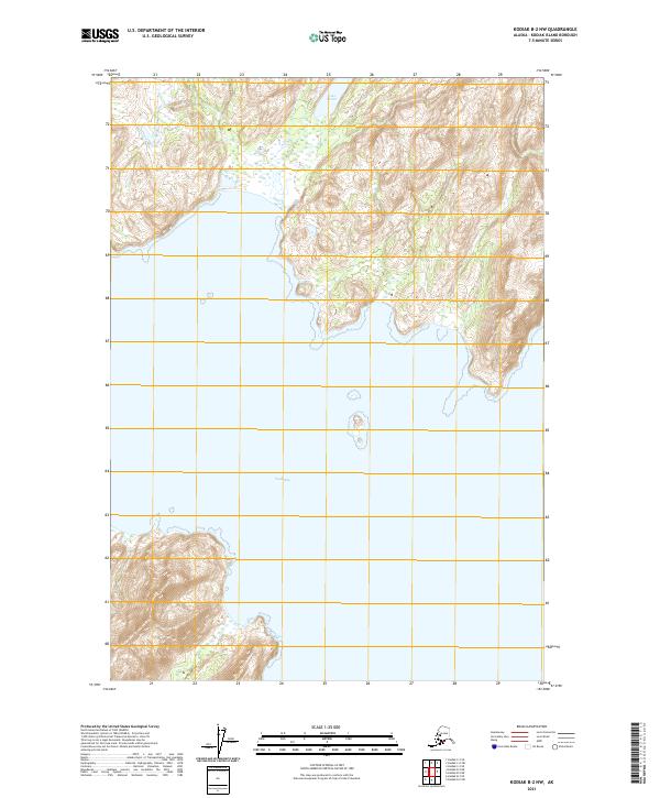 Kodiak B-2 NW, AK — USGS 7.5-minute topo (2021)