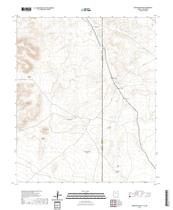 Round Mountain, AZ-NM — USGS 7.5-minute topo (2021)
