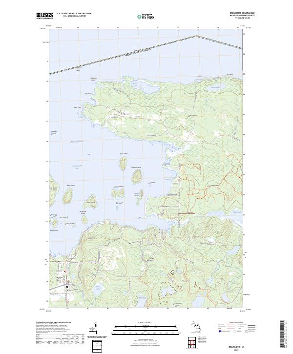 Drummond, MI — USGS 7.5-minute topo (2023)